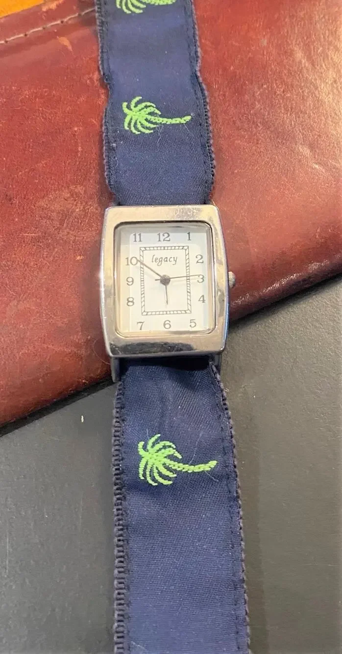 Women's Silver Tone Legacy Watch, Silver Tone with Fabric Band